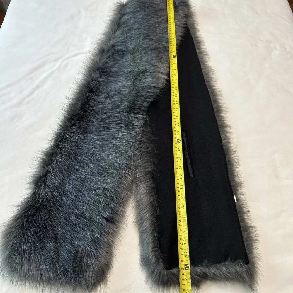 Caracilia Women's Gray Faux Fur Scarf Large Neck Warmer Wrap Winter Fashion Soft